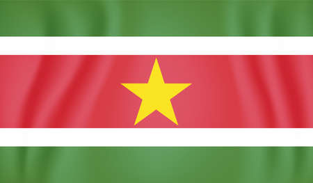 Suriname national flag created in grunge paint styleのイラスト素材