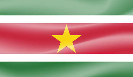 Suriname national flag created in grunge paint styleのイラスト素材