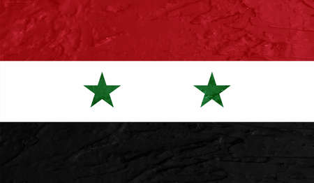 Syria flag with waving grunge texture. Vector background.のイラスト素材