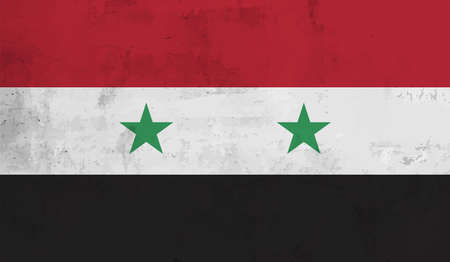 Syria flag with waving grunge texture. Vector background.のイラスト素材