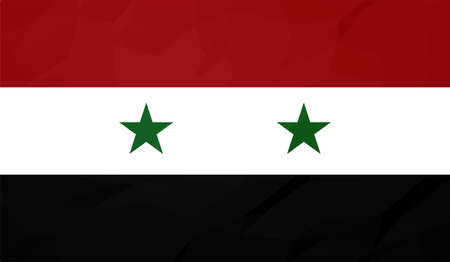 Syria flag with waving grunge texture. Vector background.のイラスト素材