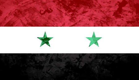 Syria flag with waving grunge texture. Vector background.のイラスト素材