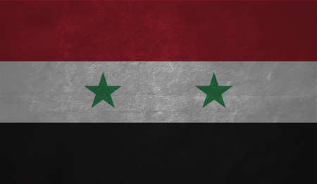 Syria flag with waving grunge texture. Vector background.のイラスト素材