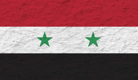 Syria flag with waving grunge texture. Vector background.のイラスト素材