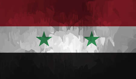 Syria flag with waving grunge texture. Vector background.のイラスト素材
