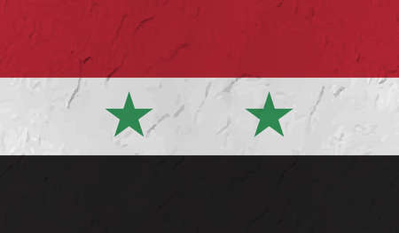 Syria flag with waving grunge texture. Vector background.のイラスト素材