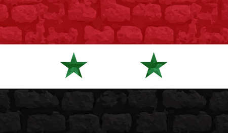 Syria flag with waving grunge texture. Vector background.のイラスト素材
