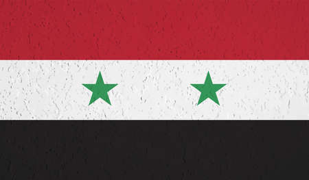 Syria flag with waving grunge texture. Vector background.のイラスト素材