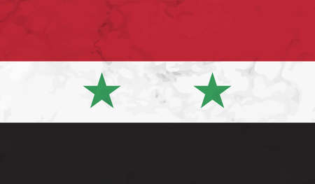 Syria flag with waving grunge texture. Vector background.のイラスト素材