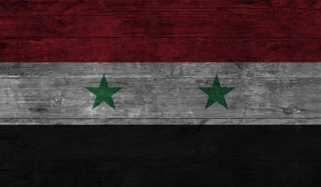Syria flag with waving grunge texture. Vector background.のイラスト素材