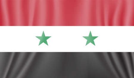 Syria flag with waving grunge texture. Vector background.のイラスト素材