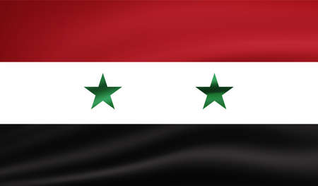 Syria flag with waving grunge texture. Vector background.のイラスト素材