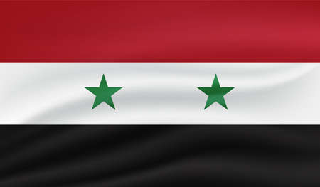 Syria flag with waving grunge texture. Vector background.のイラスト素材