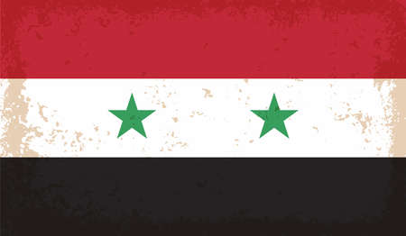 Syria flag with waving grunge texture. Vector background.のイラスト素材