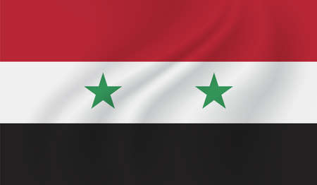 Syria flag with waving grunge texture. Vector background.のイラスト素材