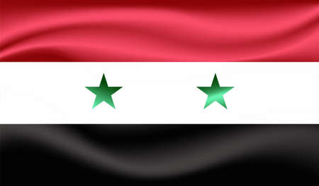 Syria flag with waving grunge texture. Vector background.のイラスト素材