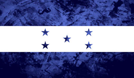 Honduras flag with waving grunge texture. Vector background.のイラスト素材