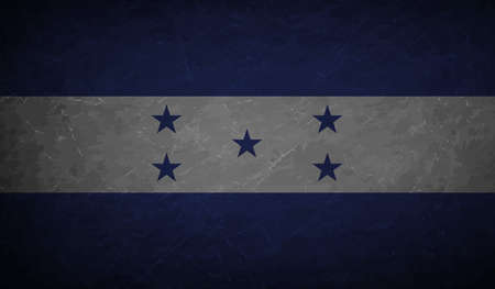 Honduras flag with waving grunge texture. Vector background.のイラスト素材