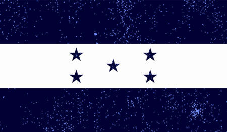Honduras flag with waving grunge texture. Vector background.のイラスト素材