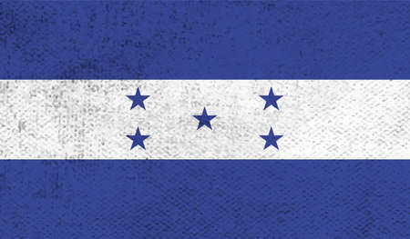 Honduras flag with waving grunge texture. Vector background.のイラスト素材