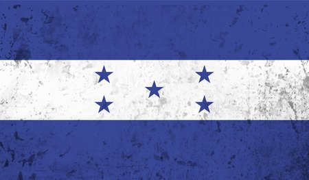 Honduras flag with waving grunge texture. Vector background.のイラスト素材