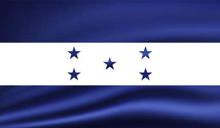 Honduras flag with waving grunge texture. Vector background.のイラスト素材
