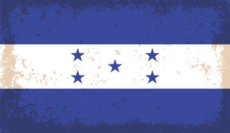 Honduras flag with waving grunge texture. Vector background.のイラスト素材