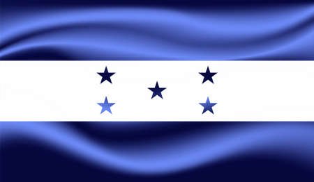 Honduras flag with waving grunge texture. Vector background.のイラスト素材