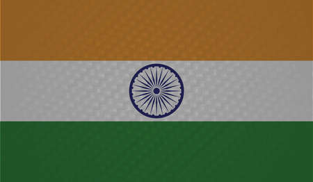India flag with waving grunge texture. Vector background.のイラスト素材