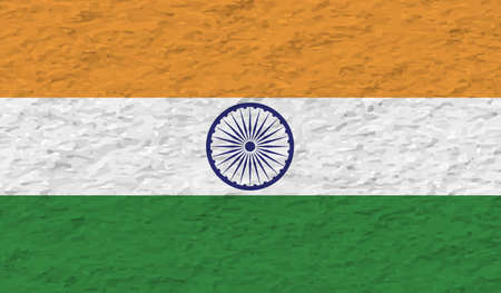 India flag with waving grunge texture. Vector background.のイラスト素材