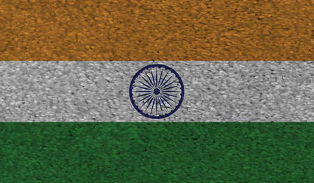 India flag with waving grunge texture. Vector background.のイラスト素材
