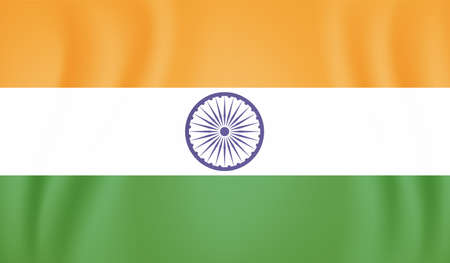 India flag with waving grunge texture. Vector background.のイラスト素材