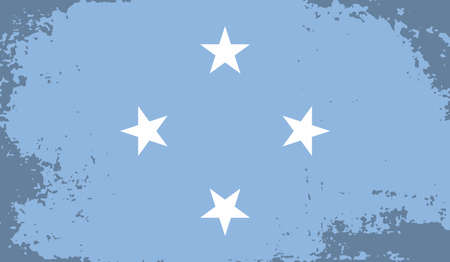 Flag of Federated States of Micronesia created in grunge paint styleのイラスト素材
