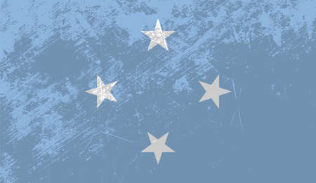 Flag of Federated States of Micronesia created in grunge paint styleのイラスト素材