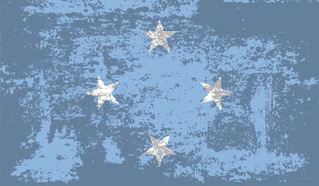 Flag of Federated States of Micronesia created in grunge paint styleのイラスト素材