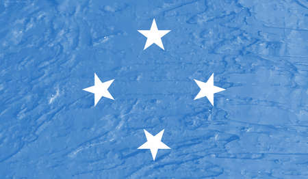 Flag of Federated States of Micronesia created in grunge paint styleのイラスト素材