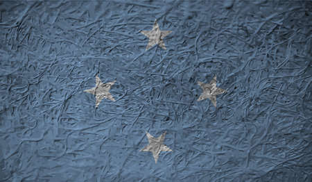 Flag of Federated States of Micronesia created in grunge paint styleのイラスト素材