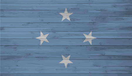 Flag of Federated States of Micronesia created in grunge paint styleのイラスト素材