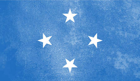 Flag of Federated States of Micronesia created in grunge paint styleの写真素材