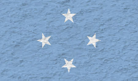 Flag of Federated States of Micronesia created in grunge paint styleのイラスト素材
