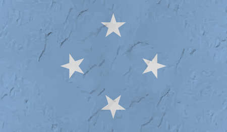 Flag of Federated States of Micronesia created in grunge paint styleのイラスト素材