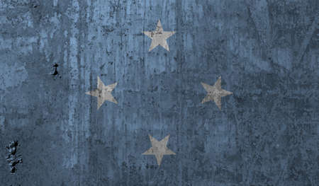 Flag of Federated States of Micronesia created in grunge paint styleの写真素材