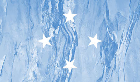 Flag of Federated States of Micronesia created in grunge paint style