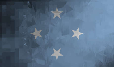 Flag of Federated States of Micronesia created in grunge paint style