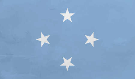 Flag of Federated States of Micronesia created in grunge paint styleのイラスト素材