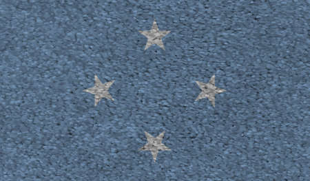 Flag of Federated States of Micronesia created in grunge paint styleのイラスト素材
