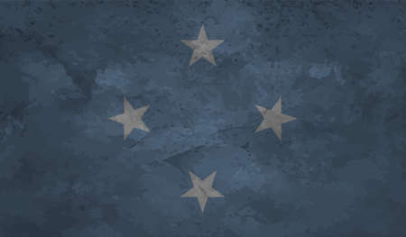 Flag of Federated States of Micronesia created in grunge paint styleのイラスト素材
