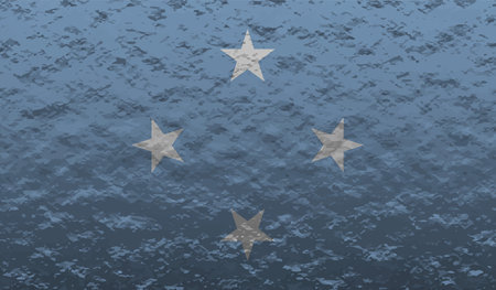 Flag of Federated States of Micronesia created in grunge paint styleのイラスト素材