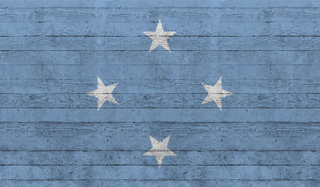 Flag of Federated States of Micronesia created in grunge paint styleの写真素材
