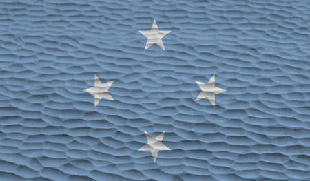 Flag of Federated States of Micronesia created in grunge paint styleのイラスト素材